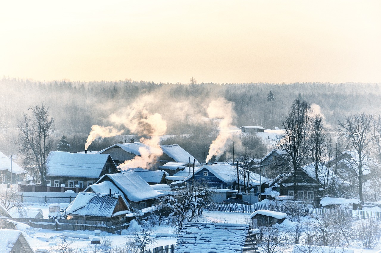 Kouř a zplodiny ve vesnici